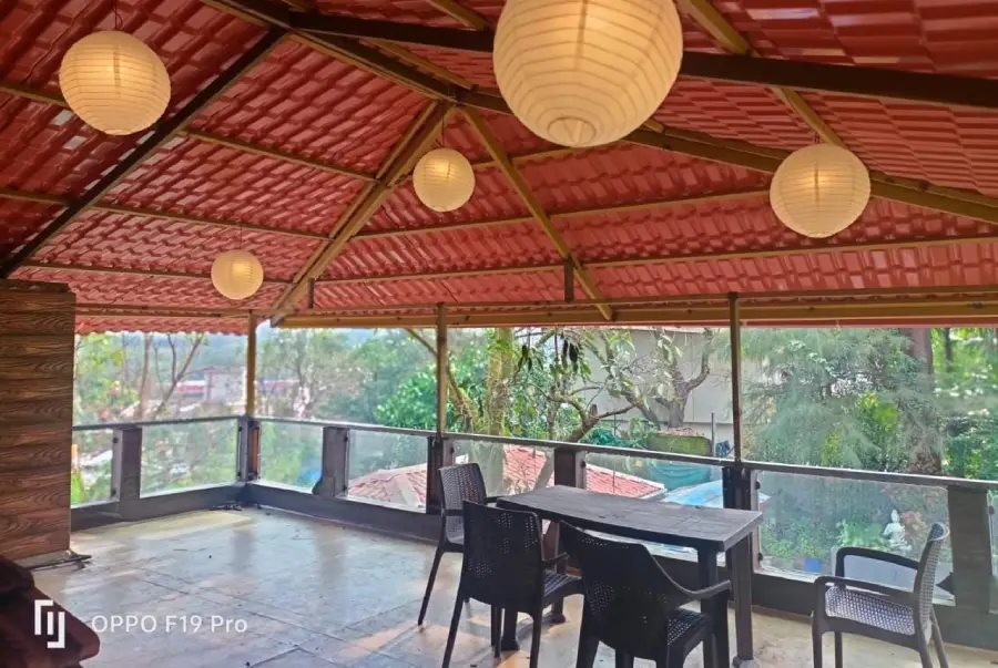 400 sq ft shaded terrace at the Lonavala pool villa